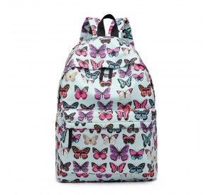 E1401B - Miss Lulu Large Backpack Butterfly Blue