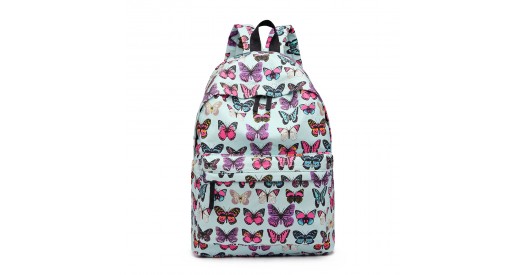 E1401B - Miss Lulu Large Backpack Butterfly Blue