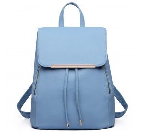 E1669 - Miss Lulu Faux Leather Stylish Fashion Backpack - Light Blue