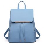 E1669 – Miss Lulu Faux Leather Stylish Fashion Backpack – Light Blue