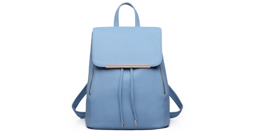 E1669 - Miss Lulu Faux Leather Stylish Fashion Backpack - Light Blue