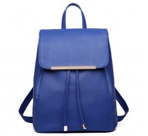 E1669 - Miss Lulu Faux Leather Stylish Fashion Backpack - Navy