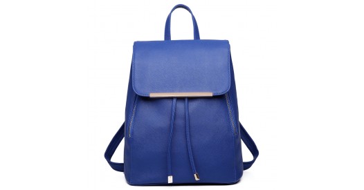 E1669 - Miss Lulu Faux Leather Stylish Fashion Backpack - Navy