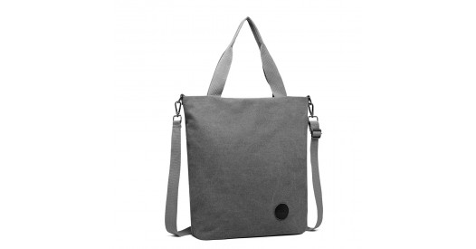 E1965 - Kono Large Canvas Unisex Messenger Bag - Grey