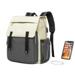 E1970 – Kono Multi Compartment Baby Changing Backpack with USB Connectivity – Grey