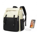 E1970 – Kono Multi Compartment Baby Changing Backpack with USB Connectivity – Black