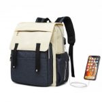 E1970 – Kono Multi Compartment Baby Changing Backpack with USB Connectivity – Navy