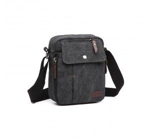 E1971 - Kono Multi Pocket Cross Body Shoulder Bag - Black