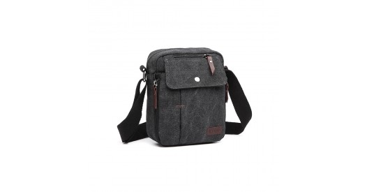 E1971 - Kono Multi Pocket Cross Body Shoulder Bag - Black