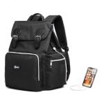 E1976 – Kono Travel Baby Changing Backpack with USB Charging Interface – Black