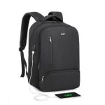 E1978 – Kono Multi Compartment Backpack with USB Connectivity – Black