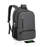 E1978 – Kono Multi Compartment Backpack with USB Connectivity – Grey