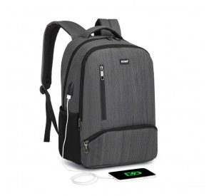 E1978 - Kono Multi Compartment Backpack with USB Connectivity - Grey