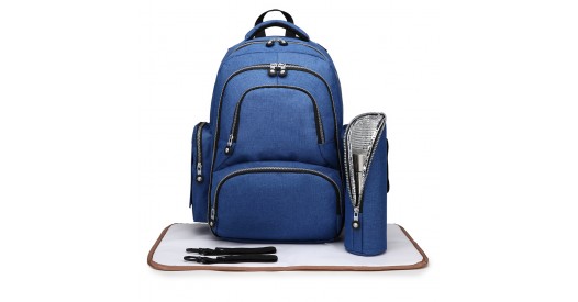E6706 - Kono Large Capacity Multi Function Baby Diaper Backpack - Blue