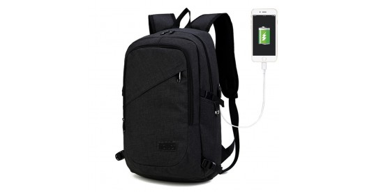 E6715 - Kono Business Laptop Backpack with USB Charging Port - Black