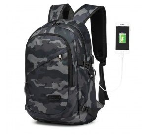 E6715 - Kono Business Laptop Backpack with USB Charging Port - Camo