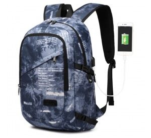 E6715 - Kono Business Laptop Backpack with USB Charging Port - Cloudy Blue