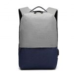 E6891 – Kono Waterproof Basic Backpack with USB Charging Port – Grey/Blue