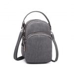 E6901 – Kono Compact Multi Compartment Cross Body Bag – Grey