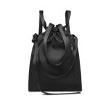 E6912 – Kono Nylon Multi Way Drawstring Backpack Shoulder Bag – Black