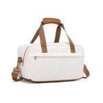 EA2369S – Kono Lightweight Water-Resistant Foldable Under Seat Travel Carry-on Duffel Bag Small – Beige And Brown