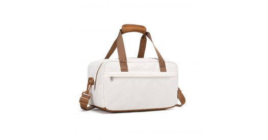EA2369S – Kono Lightweight Water-Resistant Foldable Under Seat Travel Carry-on Duffel Bag Small – Beige And Brown