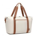 EA2402 – Kono Multifunctional Large Capacity Lightweight Water-Resistant Travel and Gym Duffel Bag with Wet and Dry Separation Compartment – Beige And Brown