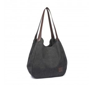 EB2040 - Kono Canvas Shoulder Tote Bag - Black