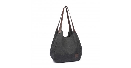 EB2040 - Kono Canvas Shoulder Tote Bag - Black