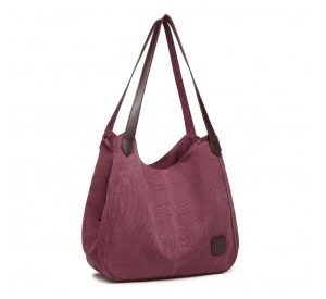 EB2040L - Kono Canvas Shoulder Tote Bag - Claret