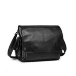 EB2127 – Kono Casual Leather Men’s Large Capacity Shoulder Bag – Black