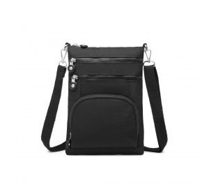 EB2228 - Kono Casual Multi Pocket RFID Blocking Cross body Bag - Black