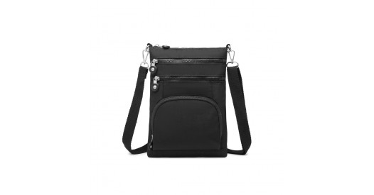 EB2228 - Kono Casual Multi Pocket RFID Blocking Cross body Bag - Black