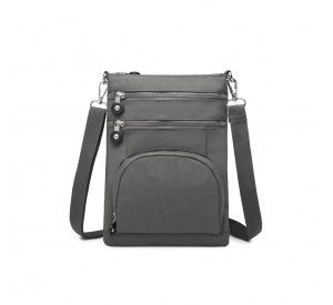 EB2228 - Kono Casual Multi Pocket RFID Blocking Cross body Bag - Grey