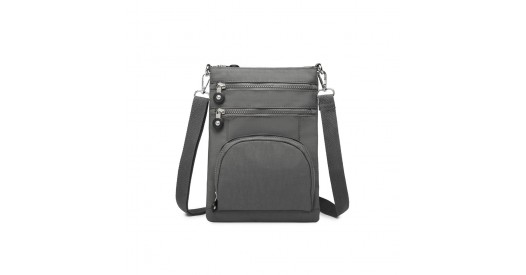 EB2228 - Kono Casual Multi Pocket RFID Blocking Cross body Bag - Grey