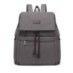 EB2233 – Kono Canvas Clamshell Drawstring School Backpack – Grey
