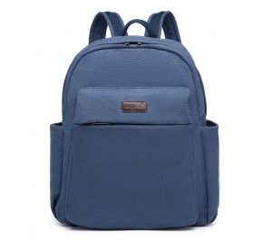 EB2234 - Kono Canvas Lightweight Casual School Backpack - Navy