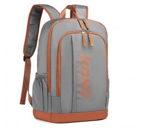 EB2325 - Kono Contrasting Colors Waterproof Casual Backpack With Laptop Compartment - Grey