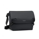 EB2340 – KONO Modern PVC Coated Water-Resistant Crossbody With Versatile Carrying Options – Black