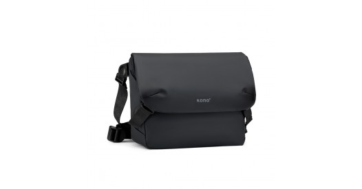 EB2340 - KONO Modern PVC Coated Water-Resistant Crossbody With Versatile Carrying Options - Black