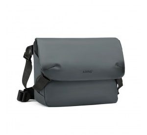EB2340 - KONO Modern PVC Coated Water-Resistant Crossbody With Versatile Carrying Options - Grey