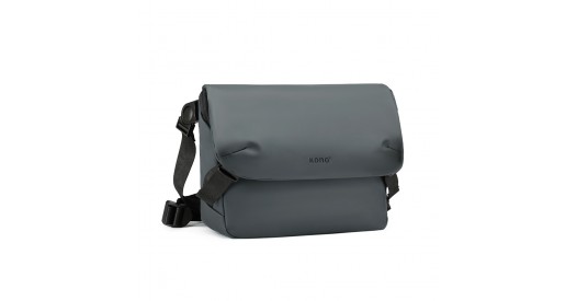 EB2340 - KONO Modern PVC Coated Water-Resistant Crossbody With Versatile Carrying Options - Grey