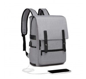 EG2032 - Kono Smart Practical Backpack with USB Chargable Interface - Grey