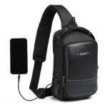 EG2403 – Kono Smart Sling Chest Bag with USB Charging Port Lightweight Single Strap Crossbody Backpack for Daily Use Ideal for Men and Women – Black