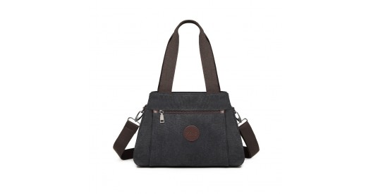 EH2045 - Kono Canvas Multi-Functional Cross Body Bag - Black