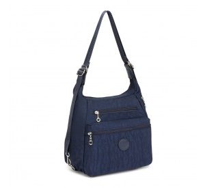 EH2063 - Kono Three Way Multipurpose Casual Shoulder Bag With Double Zippers - Navy