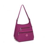 EH2063 – Kono Three Way Multipurpose Casual Shoulder Bag With Double Zippers – Purple