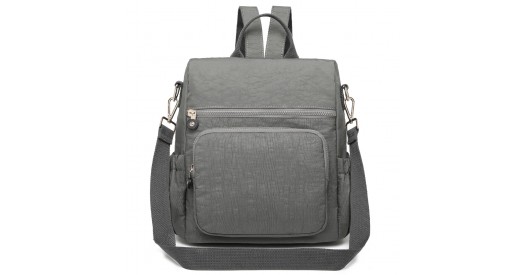 EH2107 - Kono Multi Way Anti-theft Waterproof Backpack Shoulder Bag - Grey