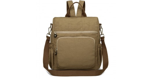 EH2107 - Kono Multi Way Anti-theft Waterproof Backpack Shoulder Bag - Khaki