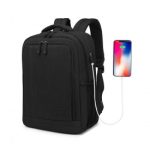 EM2111S – Kono Multi-Compartment Backpack with USB Port – Black